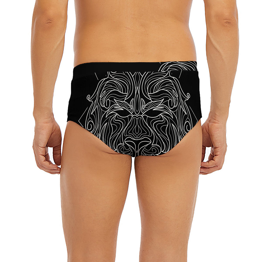 Black And White Leo Sign Print Men's Briefs