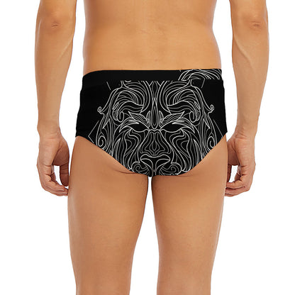 Black And White Leo Sign Print Men's Briefs