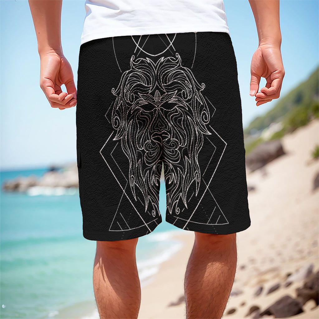 Black And White Leo Sign Print Men's Cargo Shorts