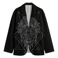 Black And White Leo Sign Print Men's Cotton Blazer