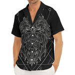 Black And White Leo Sign Print Men's Deep V-Neck Shirt