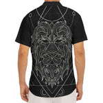 Black And White Leo Sign Print Men's Deep V-Neck Shirt