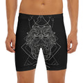 Black And White Leo Sign Print Men's Long Boxer Briefs