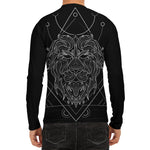 Black And White Leo Sign Print Men's Long Sleeve Rash Guard