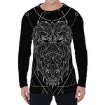 Black And White Leo Sign Print Men's Long Sleeve T-Shirt