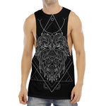 Black And White Leo Sign Print Men's Muscle Tank Top