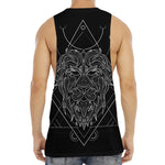 Black And White Leo Sign Print Men's Muscle Tank Top