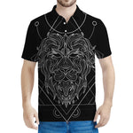 Black And White Leo Sign Print Men's Polo Shirt