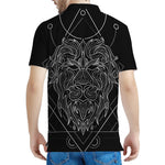 Black And White Leo Sign Print Men's Polo Shirt