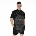 Black And White Leo Sign Print Men's Romper