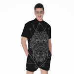 Black And White Leo Sign Print Men's Rompers