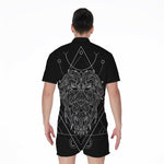 Black And White Leo Sign Print Men's Rompers