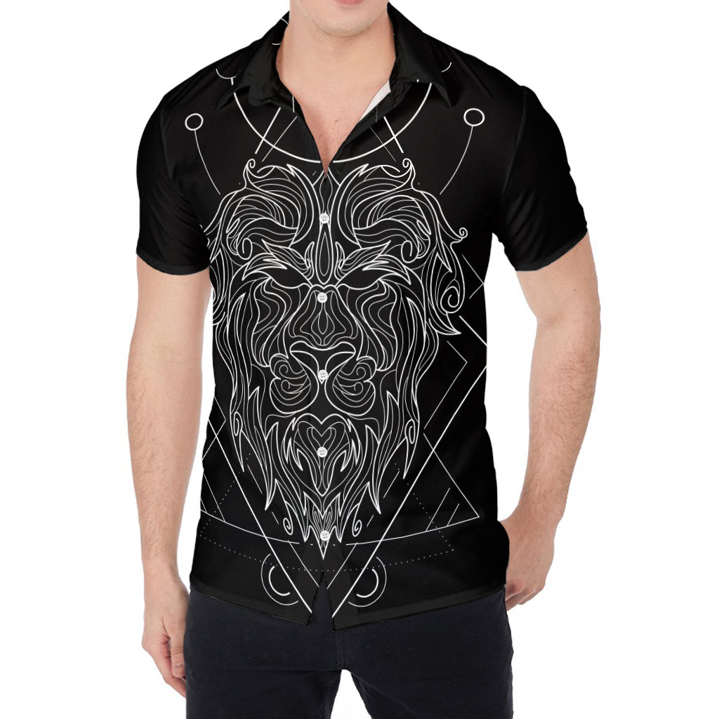 Black And White Leo Sign Print Men's Shirt