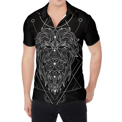Black And White Leo Sign Print Men's Shirt