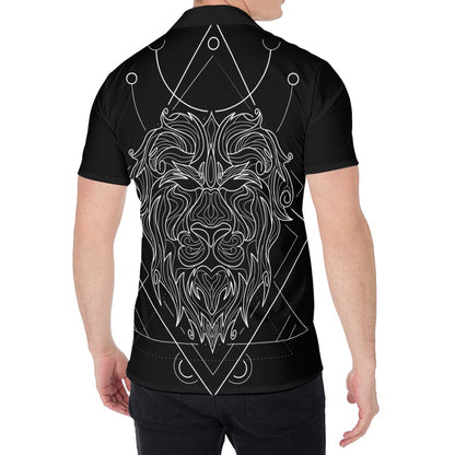 Black And White Leo Sign Print Men's Shirt