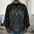 Black And White Leo Sign Print Men's Shirt Jacket