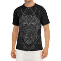 Black And White Leo Sign Print Men's Short Sleeve Rash Guard
