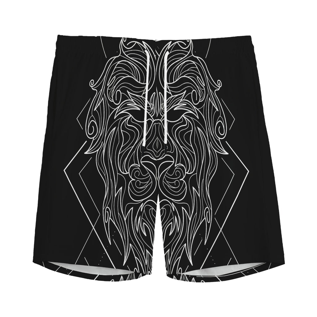 Black And White Leo Sign Print Men's Sports Shorts