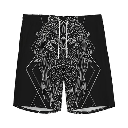 Black And White Leo Sign Print Men's Sports Shorts