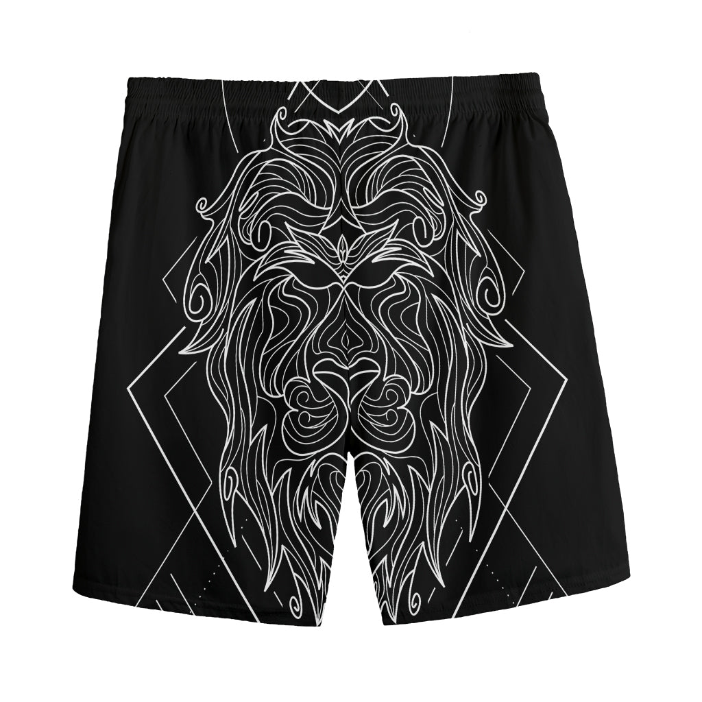 Black And White Leo Sign Print Men's Sports Shorts