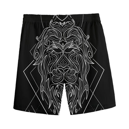 Black And White Leo Sign Print Men's Sports Shorts