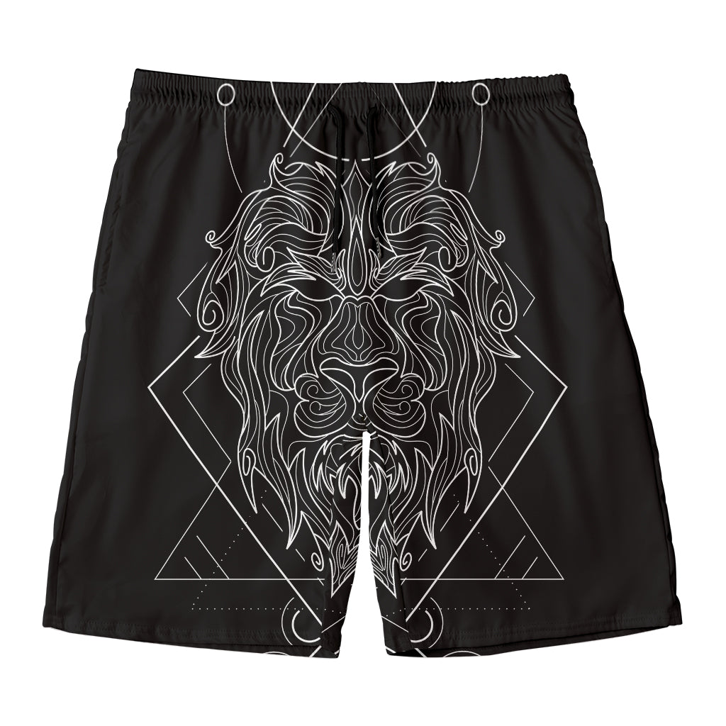 Black And White Leo Sign Print Men's Swim Trunks