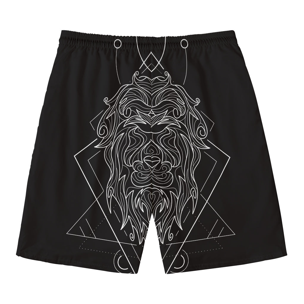 Black And White Leo Sign Print Men's Swim Trunks