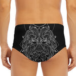 Black And White Leo Sign Print Men's Triangle Swim Briefs