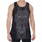 Black And White Leo Sign Print Men's Velvet Tank Top