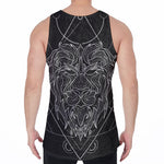 Black And White Leo Sign Print Men's Velvet Tank Top
