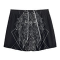 Black And White Leo Sign Print Mesh Shorts