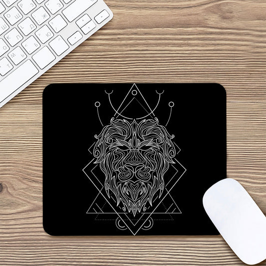 Black And White Leo Sign Print Mouse Pad