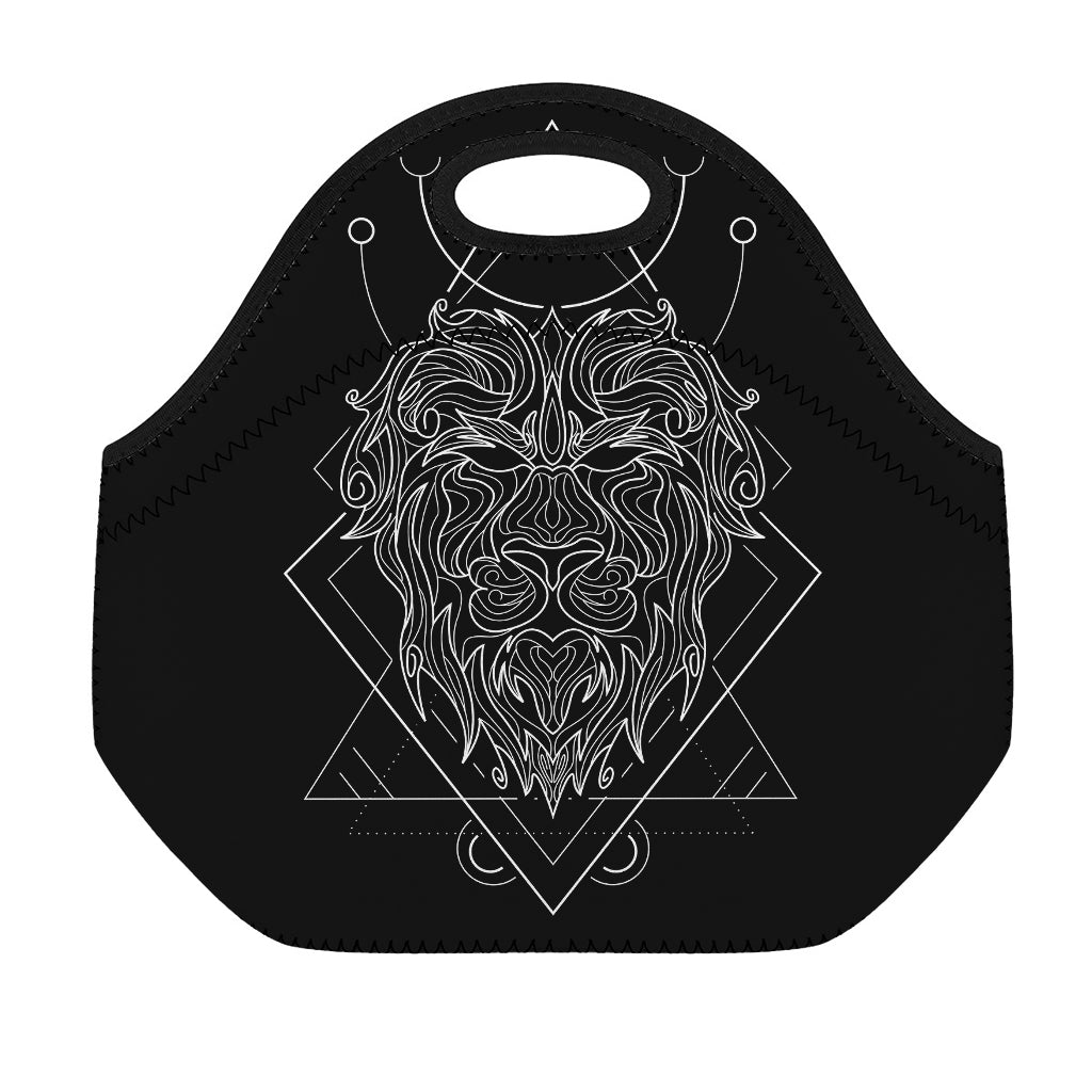 Black And White Leo Sign Print Neoprene Lunch Bag