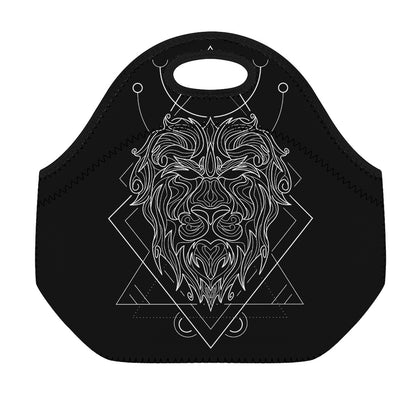 Black And White Leo Sign Print Neoprene Lunch Bag