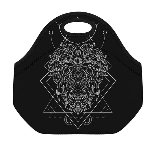 Black And White Leo Sign Print Neoprene Lunch Bag