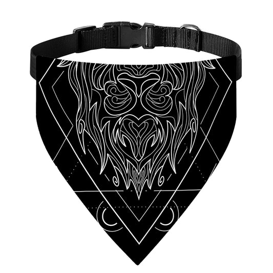 Black And White Leo Sign Print Over The Collar Dog Bandana