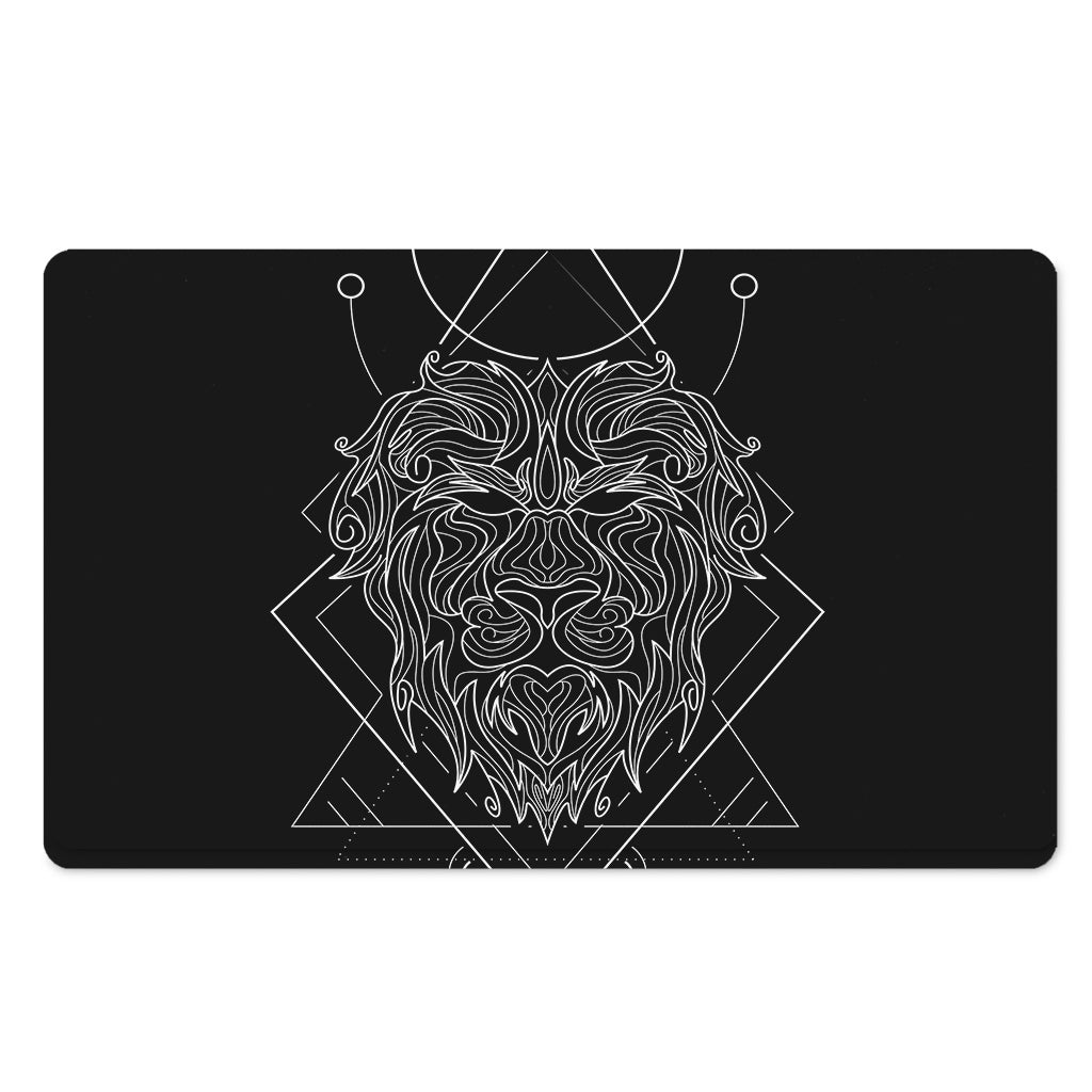 Black And White Leo Sign Print Polyester Doormat