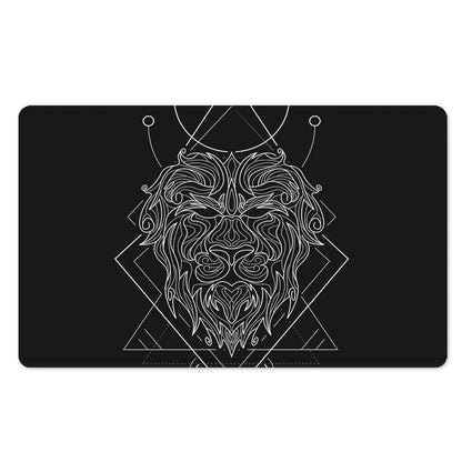 Black And White Leo Sign Print Polyester Doormat