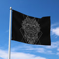 Black And White Leo Sign Print Polyester Flag