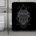 Black And White Leo Sign Print Polyester Shower Curtain