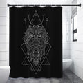 Black And White Leo Sign Print Premium Shower Curtain