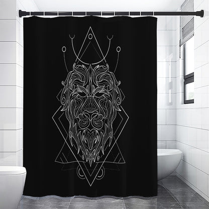 Black And White Leo Sign Print Premium Shower Curtain