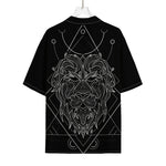 Black And White Leo Sign Print Rayon Hawaiian Shirt