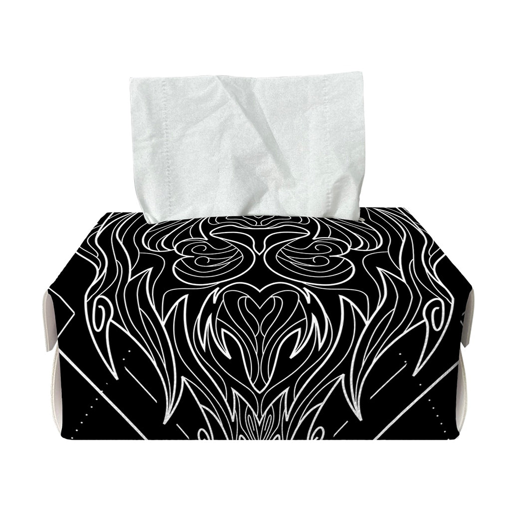 Black And White Leo Sign Print Rectangle Tissue Box Cover