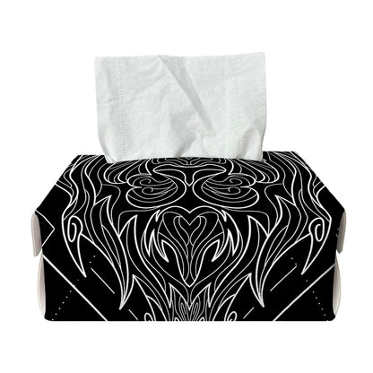 Black And White Leo Sign Print Rectangle Tissue Box Cover