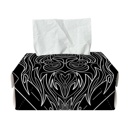 Black And White Leo Sign Print Rectangle Tissue Box Cover