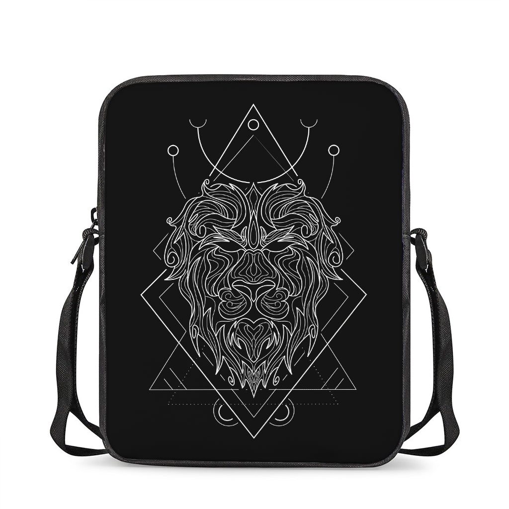 Black And White Leo Sign Print Rectangular Crossbody Bag