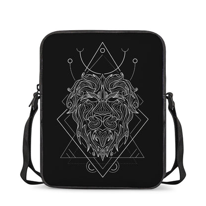 Black And White Leo Sign Print Rectangular Crossbody Bag