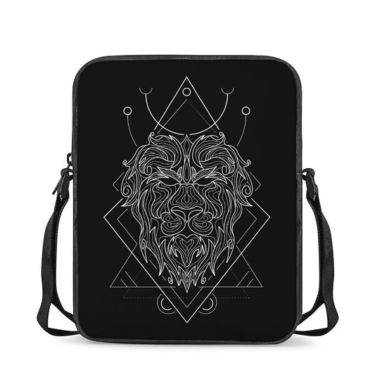 Black And White Leo Sign Print Rectangular Crossbody Bag