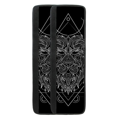 Black And White Leo Sign Print Refrigerator Handle Covers